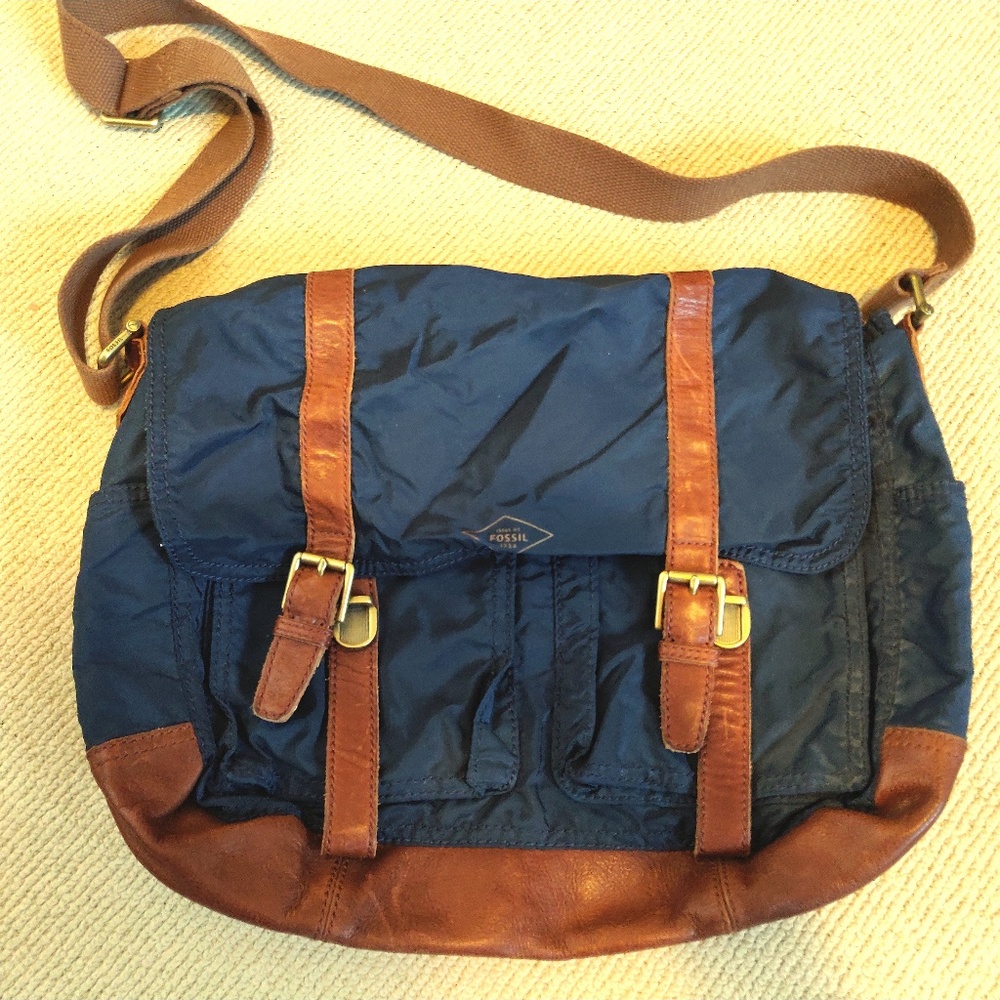 Fossil blue messenger bag